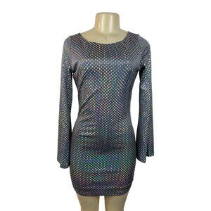 Thirty Thirty LA Women's Grey Bodycon Stretchable Long Sleeve Dress Sz M